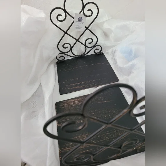 NUEN WELTEN VINTAGE Elegant Black Metal Bookends 1 PAIR - Picture 6 of 6